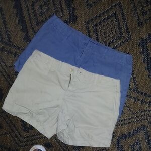 Polo by Ralph Lauren Blue and Cream Women's Bermudas